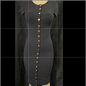 Fashion nova Gold Button Down Dress